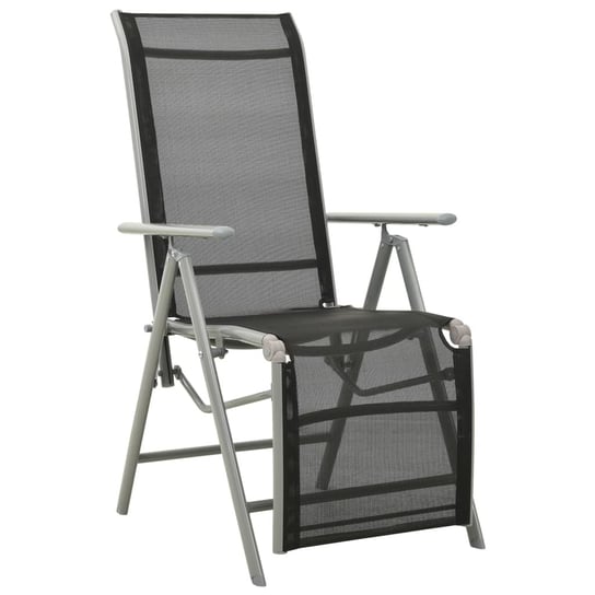 Rozkładane krzesło ogrodowe, textilene i aluminium, srebrne vidaXL
