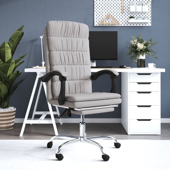 Rozkładany fotel biurowy, kolor taupe, obity tkaniną vidaXL