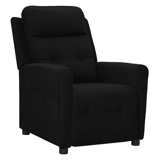 Rozkładany fotel, czarny, obity tkaniną vidaXL