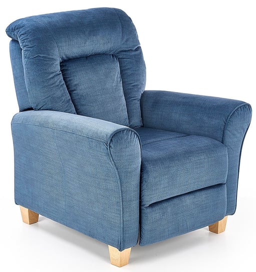 Rozkładany fotel wypoczynkowy ELIOR Ervin, niebieski, 90-158x90x102-76 cm Elior