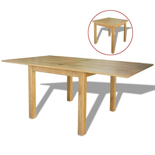 Rozkładany stół z drewna dębowego vidaXL, brązowy, 170x 85x75 cm vidaXL