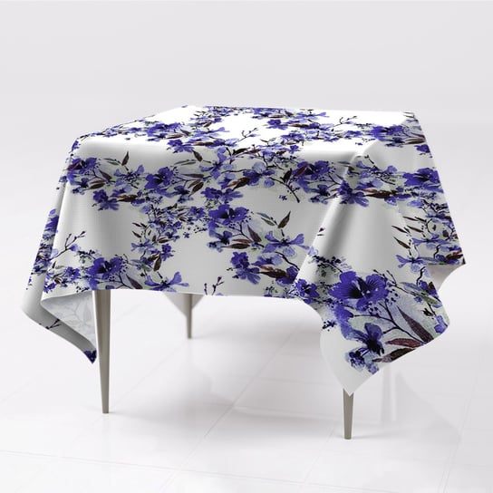 Różne obrusy kolory prostokątny Niebieskie kwiaty, Fabricsy, 150x150 cm Fabricsy