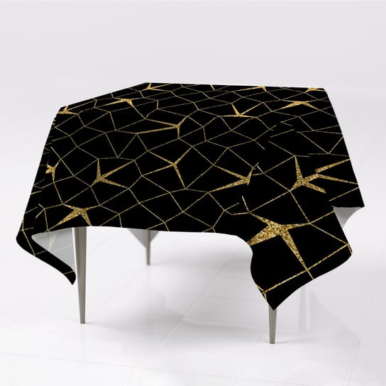 Różne obrusy kolory wzory Mozaika złota i czarna, Fabricsy, 150x150 cm Fabricsy