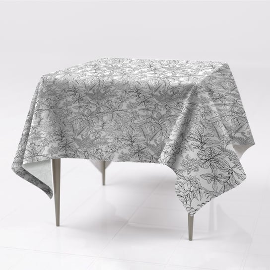 Różne obrusy na stół tkanina Rysowane liście eco, Fabricsy, 150x150 cm Fabricsy