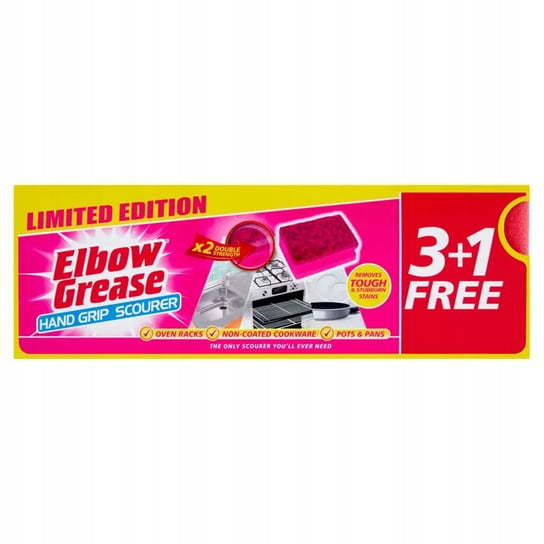Różowa gąbka zmywak kuchenny do naczyń Elbow Grease 4 sztuki Inna marka