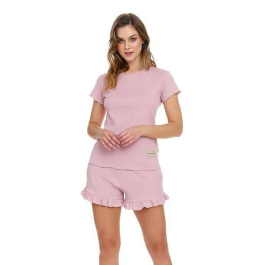 Różowa piżama z prążkowanej klasycznej bawełny doctor nap -l Inna marka