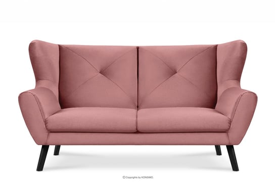 Różowa sofa 3 osobowa welur MIRO Konsimo