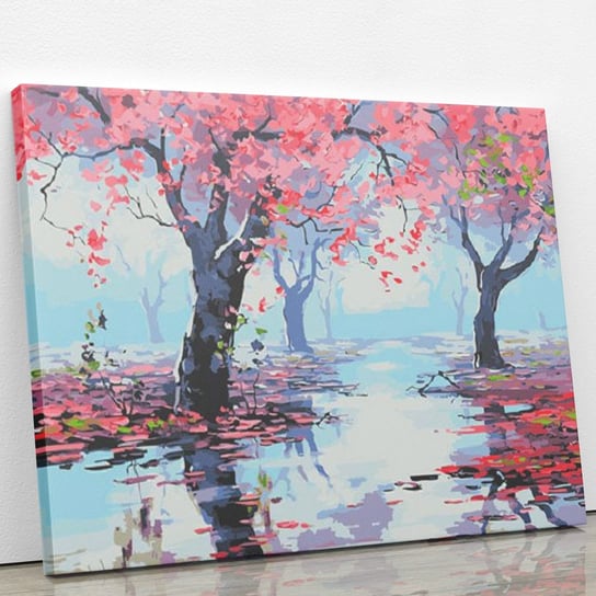 Różowe drzewa - Malowanie po numerach 50x40 cm ArtOnly