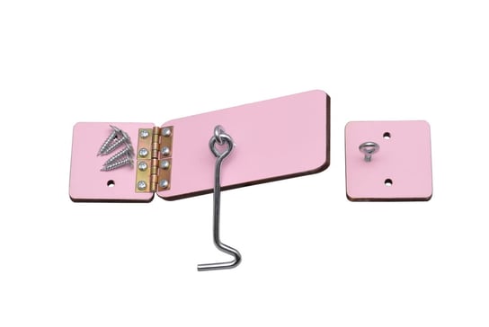 Różowe drzwi z haczykiem do tablicy Manipulacyjnej Zabawki Sensoryczne