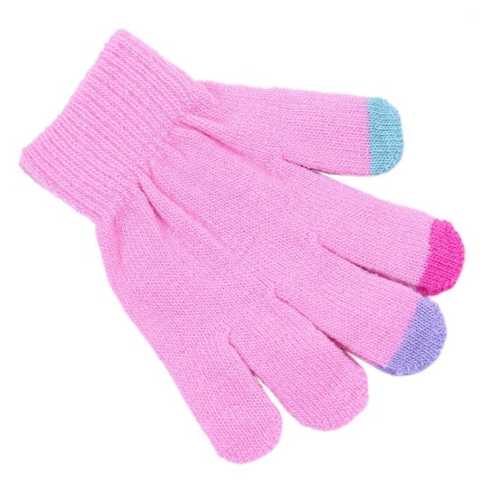 Różowe rękawiczki do ekranów dotykowych - Rozmiar - 7 lat + sarcia.eu