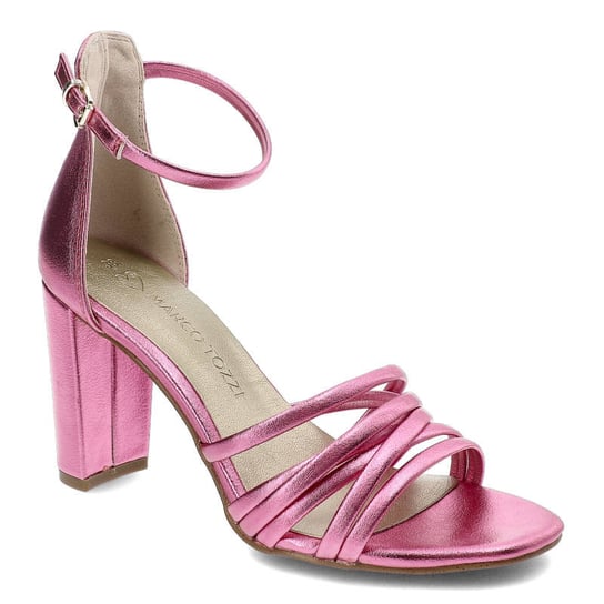Różowe Sandały Marco Tozzi Eleganckie Buty Na Obcasie Marco Tozzi