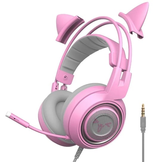 Różowe Słuchawki Gamingowe FG951 Kocie Uszy Frahs