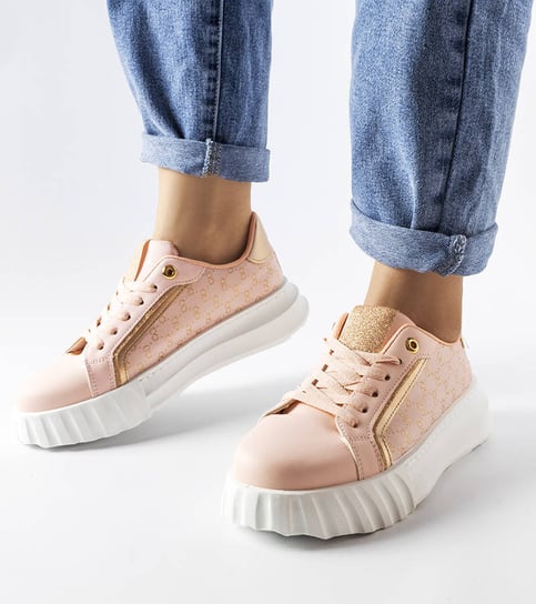 Różowe sneakersy na platformie Giuseppe -37 Inna marka