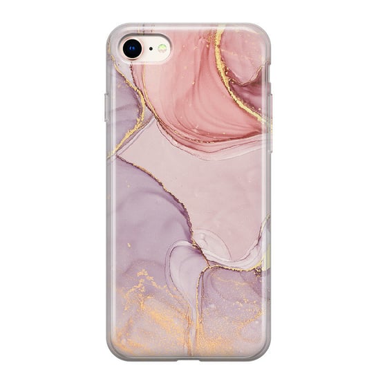 Różowy Marmur Golden - Iphone 8 Etui Silikonowe Z Nadrukiem [Tif 34B] PieceofCase