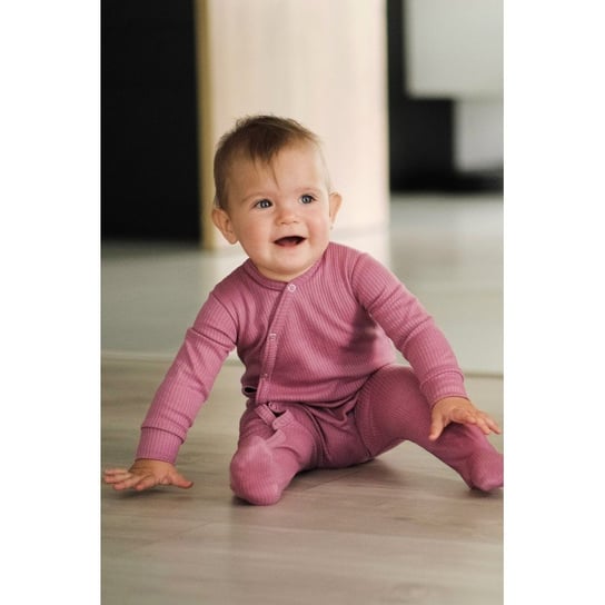 Różowy pajacyk niemowlęcy z prążkowanej bawełny doctor nap -68-74 Inna marka