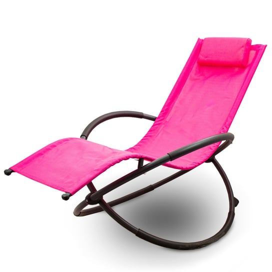 Różowy Relaksacyjny Leżak Fotel Ogrodowy Bujany Inny producent