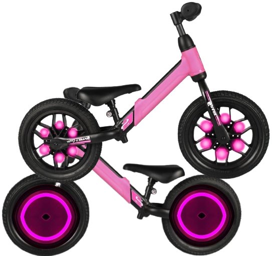 Różowy Rowerek Biegowy KOŁA LED rower dziecięcy dla dziewczynki Spark PakaNiemowlaka
