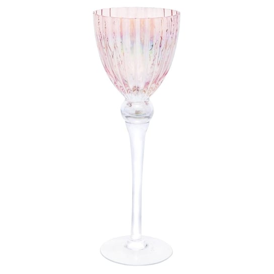 Różowy świecznik - kielich Leon 35 cm Duwen