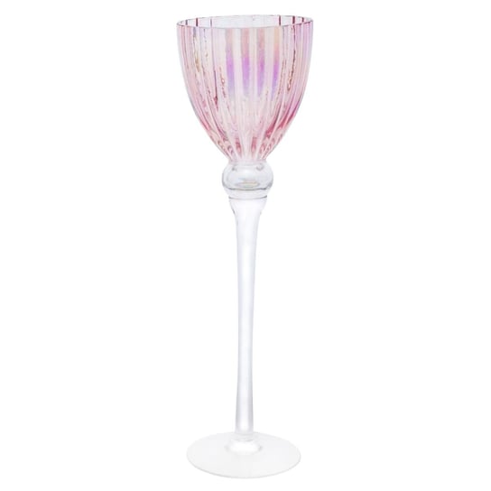 Różowy świecznik - kielich Leon 40 cm Duwen