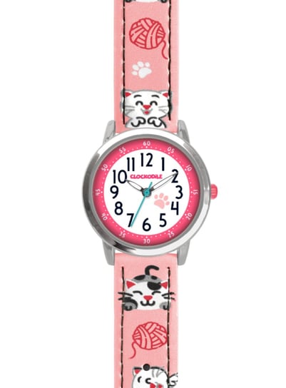 Różowy zegarek dla dziewczynek KOT UPOMINKARNIA