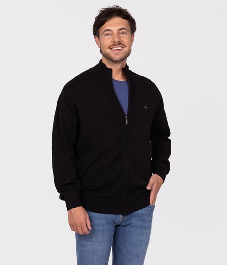 Rozpinany sweter ze stójką PORTO 4300 BLACK-M Lee Cooper