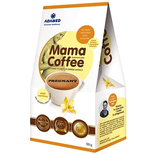 Rozpuszczalna kawa zbożowa, suplement diety MAMA COFFEE Vanilia, 120 g Mama Coffee