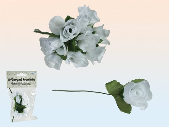 Różyczki dekoracyjne, białe, 18 szt. OOTB