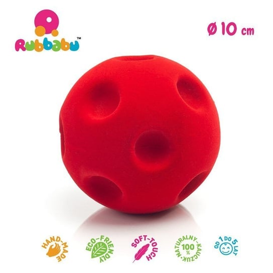 Rubbabu: Piłka kratery sensoryczna czerwona Rubbabu