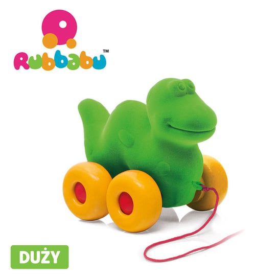 Rubbabu, zabawka do ciągnięcia Dinozaur sensoryczny zielony Rubbabu