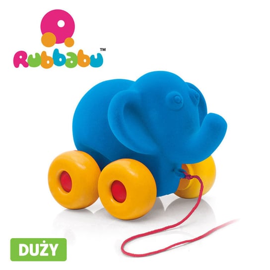 Rubbabu, zabawka do ciągnięcia Słoń sensoryczny niebieski Rubbabu