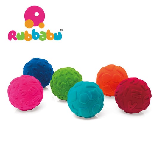 Rubbabu, zestaw 6 sensorycznych piłek edukacyjnych Rubbabu