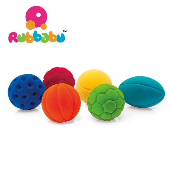 Rubbabu, zestaw 6 sensorycznych piłek sportowych Rubbabu
