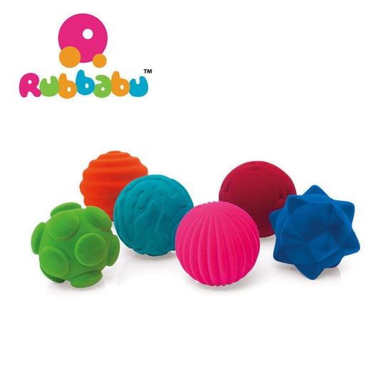 Rubbabu, zestaw 6 sensorycznych piłek z delikatną fakturą Rubbabu