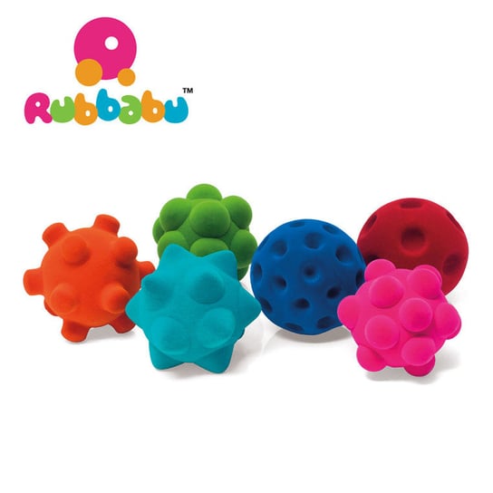Rubbabu, zestaw 6 sensorycznych piłek z mocną fakturą Rubbabu