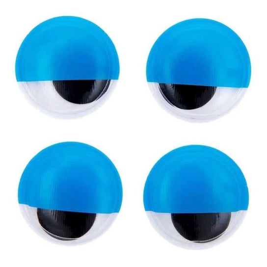 Ruchome oczy Ø 35 mm - Powieki niebieskie - RICO DESIGN - Dla dzieci od 5 roku życia - Niebieskie Inna marka