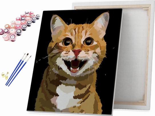 Rudy szczęśliwy kotek - Malowanie po numerach Beliart