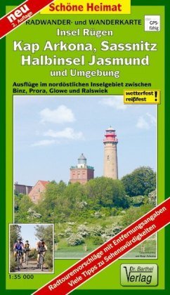 Rügen, Kap Arkona, Sassnitz, Halbinsel Jasmund und Umgebung Radwander- und Wanderkarte 1 : 35 000 Barthel, Barthel Andreas Verlag