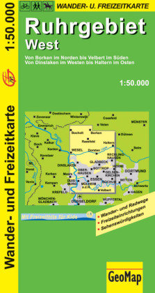 Ruhrgebiet West Wanderkarte 1 : 50 000 Geomap, Geocenter Touristik Medienservice Gmbh