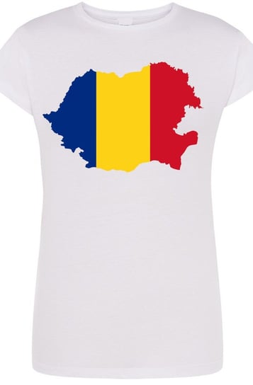 Rumunia Flaga Damski T-shirt Logo Nadruk Rozm.S Inna marka
