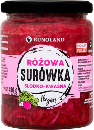 .Runoland Różowa Surówka Słodko-Kwaśna 480g Runoland