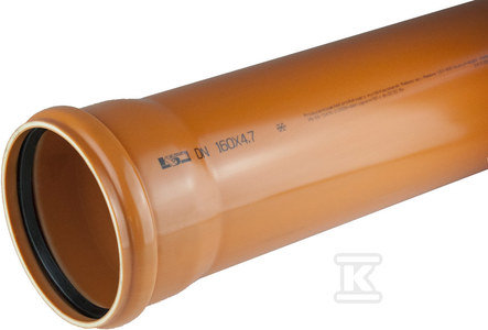 Rura kanalizacyjna zewnętrzna PVC 160X4.7X1000 SN8 KL.S ML (multilayer, spieniona) KACZMAREK