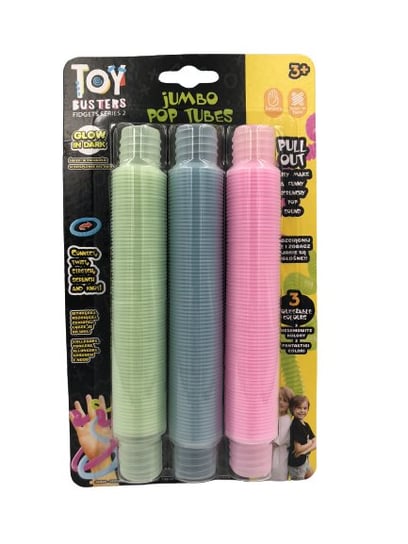 Rurki fidget pop tubes sensoryczne jumbo świecące w ciemności 3 szt Branded Toys
