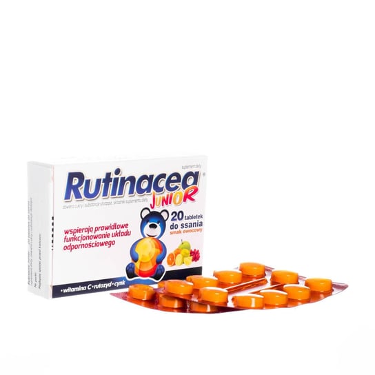 Rutinacea Junior, suplement diety. 20 tabletek do ssania, smak owocowy Aflofarm