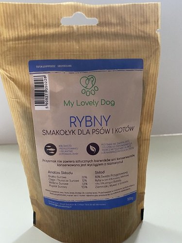 Rybny przysmak dla psów i kotów bez zbóż MY LOVELY DOG 80%, 100 g Smart Solution