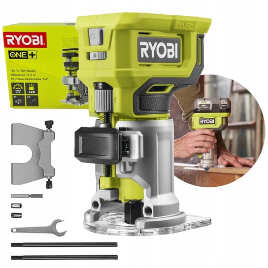 Ryobi Akumulatorowa Frezarka Górnowrzecionowa 6Mm 18V One+ Rtr18-0 Led Ryobi