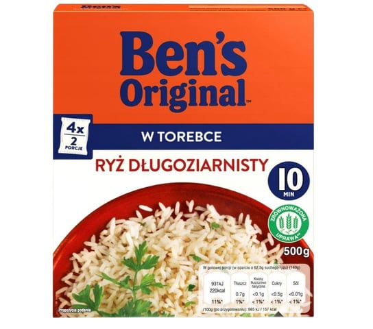 Ryż Długoziarnisty w torebkach 500 g BEN'S ORIGINAL bez glutenu BEN'S ORIGINAL