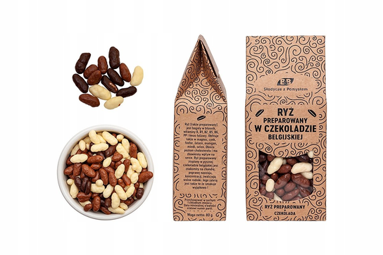 Properowany Ryz Ryż Preparowany W Czekoladzie Belgijskiej Mix 80G - B&B Słodycze z ...