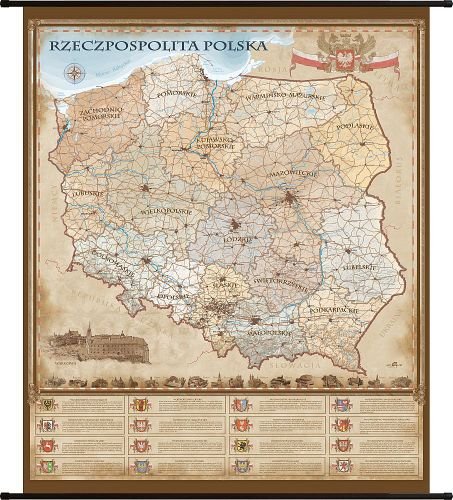 Rzeczpospolita Polska. Mapa ścienna Opracowanie zbiorowe