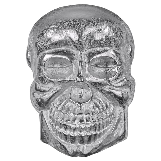 Rzeźba ścienna Deco Skull Silver 42x30 cm z wykończeniem niklowym Aluminium WOMO-DESIGN