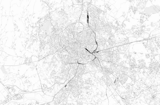 Rzym - Czarno-Biała Mapa Miasta - Fototapeta Nice Wall